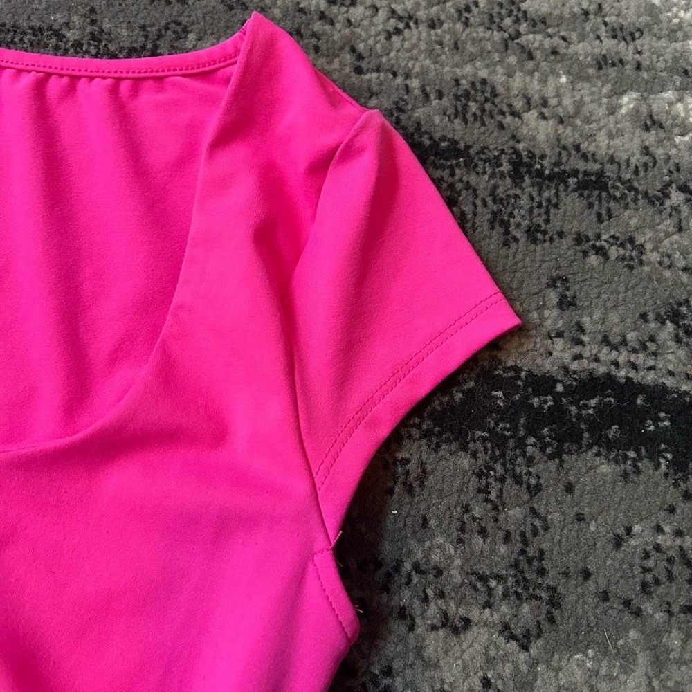 SHEIN Square Neck Capped Sleeve Top With Ruching On Sides - Picture 4 of 6